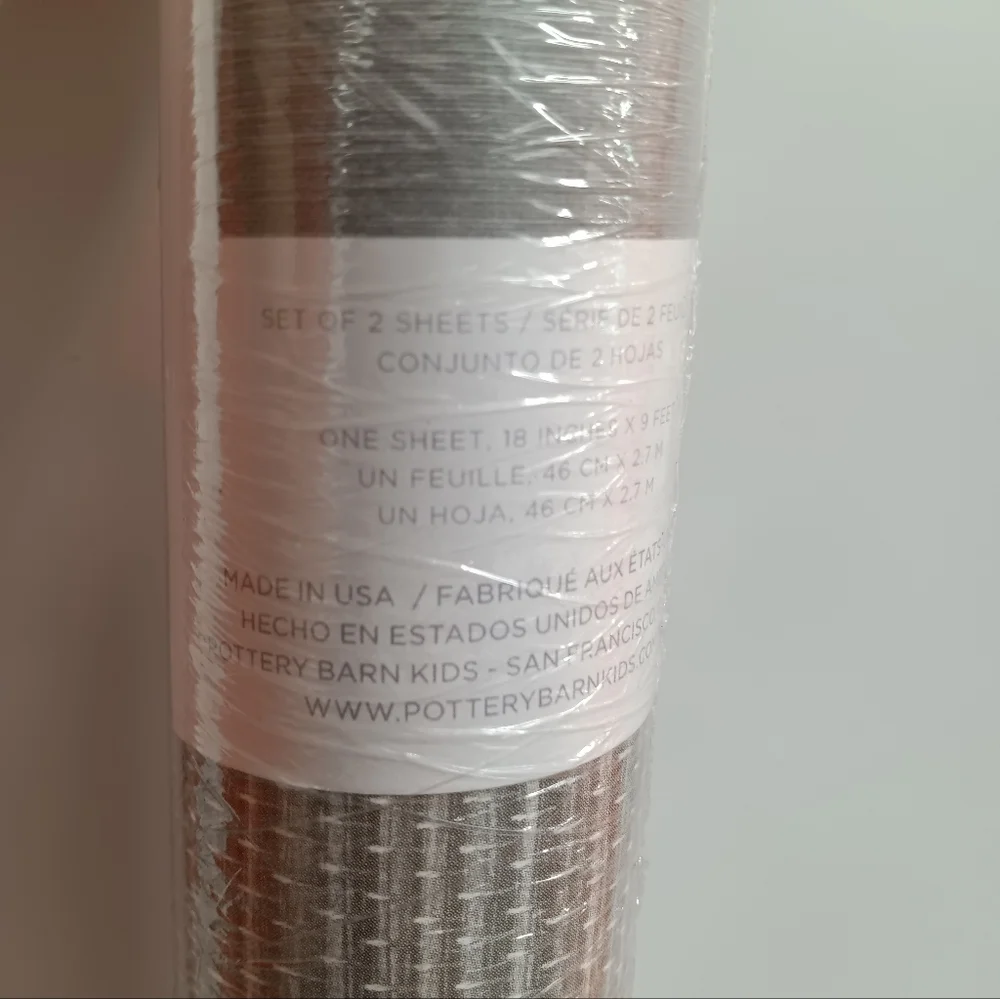 Pottery Barn Kids Seagrass Peel & Stick Wallpaper Grey - Discontinued color